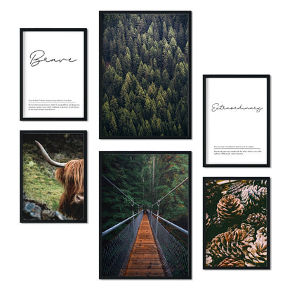 - Pack 6 Láminas Artísticas Otoño en USA - Pósters Decorativos Estilo Moderno - Láminas Fotografía Bosque, Naturaleza - A3 y A4.-Artwork-Nacnic-Marco Negro-Nacnic Estudio SL