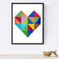 Pack de 2 láminas para enmarcar CORAZÓN. Dos posters con imágenes geométricas. Composición de CORAZÓN. Láminas estilo nordico. Tamaño-Artwork-Nacnic-Nacnic Estudio SL