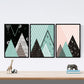 PACK de 3 láminas para enmarcar MONTAÑAS GEOMÉTRICAS. Estillo NORDICO, escandinavo. Decoración de hogar. Posters impresos en alta calidad y-Artwork-Nacnic-Nacnic Estudio SL