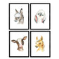 Pack de cuatro láminas con ilustraciones de animales. Caballo burro vaca y conejo.-Artwork-Nacnic-Nacnic Estudio SL