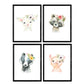Pack de Cuatro láminas con Ilustraciones de Animales. Cerdo Mapache Cabra y Mofeta.-Artwork-Nacnic-Nacnic Estudio SL