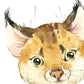 Pack de cuatro láminas con ilustraciones de animales. Mapache zorro burro y leopardo.-Artwork-Nacnic-Nacnic Estudio SL