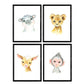 Pack de cuatro láminas con ilustraciones de animales. Mono leon hipopotamo y cabra.-Artwork-Nacnic-Nacnic Estudio SL
