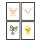 Pack de cuatro láminas con ilustraciones de animales. Pato cabra cerdo y zorro.-Artwork-Nacnic-Nacnic Estudio SL
