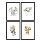 Pack de cuatro láminas con ilustraciones de animales. Tigre hipopotamo elefante y cebra.-Artwork-Nacnic-Nacnic Estudio SL