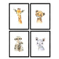 Pack de cuatro láminas con ilustraciones de animales. Tigre rinoceronte girafa y suricata.-Artwork-Nacnic-Nacnic Estudio SL