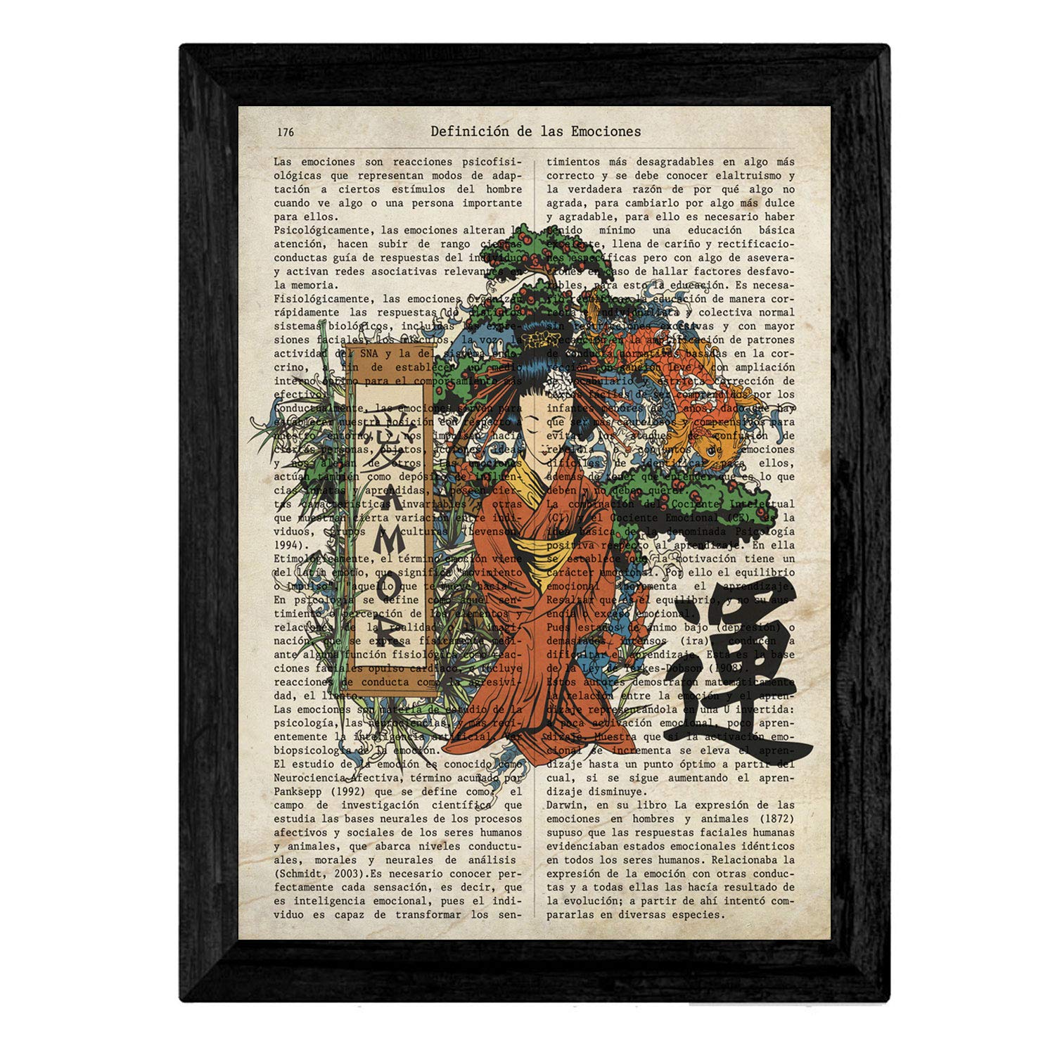 Pack de Cuatro láminas Vintage japonesas con definiciones lenguaje japones, comunicacion, emociones y Libertad-Artwork-Nacnic-Nacnic Estudio SL