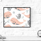 Pack de cuatro posters con ilustraciones de ballenas. Láminas con imágenes infantiles de ballenas. Ballenas rosa gris naranja.-Artwork-Nacnic-Nacnic Estudio SL