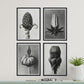 Pack de láminas Brotes. Pósters con ilustraciones de flores y plantas en tonos grises.-Artwork-Nacnic-Nacnic Estudio SL