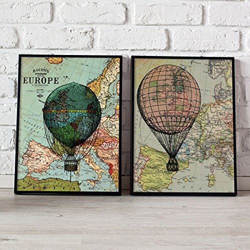 PACK de láminas GLOBOS. Posters con imágenes de globos y mapas. alta calidad-Artwork-Nacnic-Nacnic Estudio SL