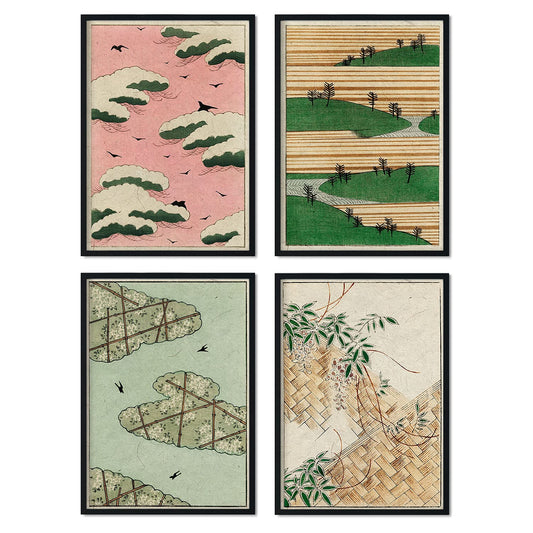 Pack de láminas Paisaje. Pósters con ilustraciones de la revista Vintage japonesa Shin Bijutsukai.-Artwork-Nacnic-Nacnic Estudio SL