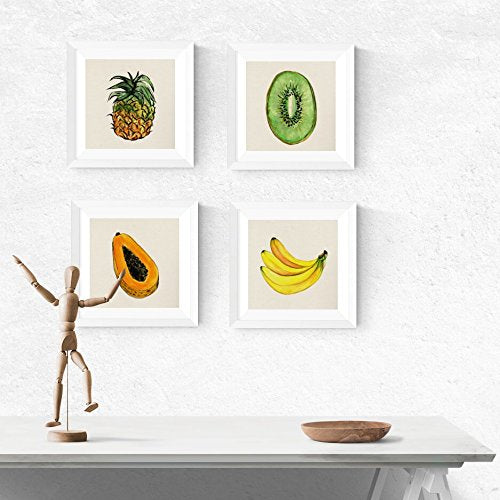PACK de láminas para enmarcar FRUTAS TROPICALES. Posters cuadrados con imágenes de frutas. alta calidad-Artwork-Nacnic-Nacnic Estudio SL