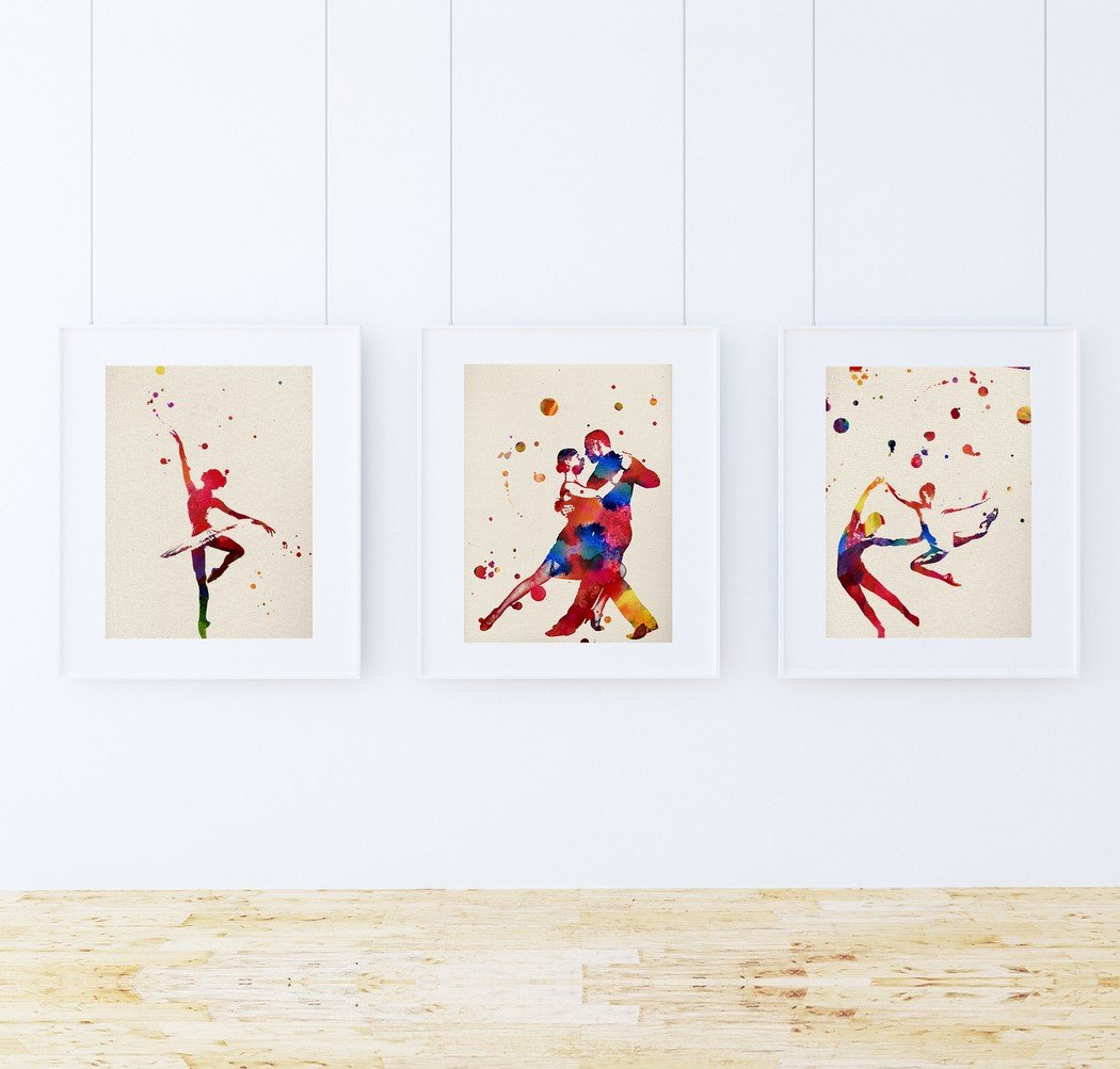 Pack de láminas para enmarcar Parejas de Baile. Posters Estilo Acuarela con imágenes de Danza.-Artwork-Nacnic-Nacnic Estudio SL
