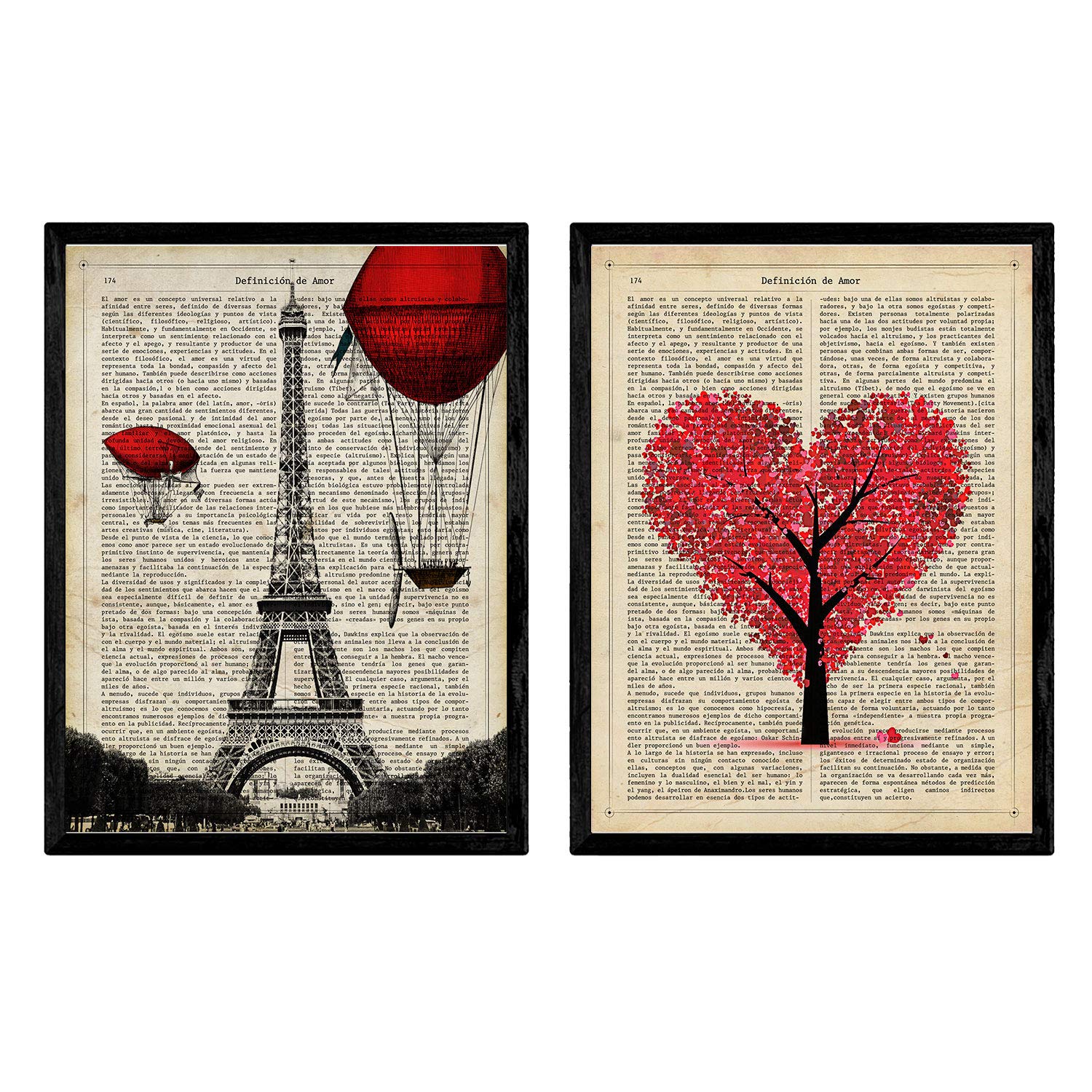Pack de láminas para enmarcar París Je T'Aime. Posters Estilo romantico. Alta Calidad-Artwork-Nacnic-Nacnic Estudio SL