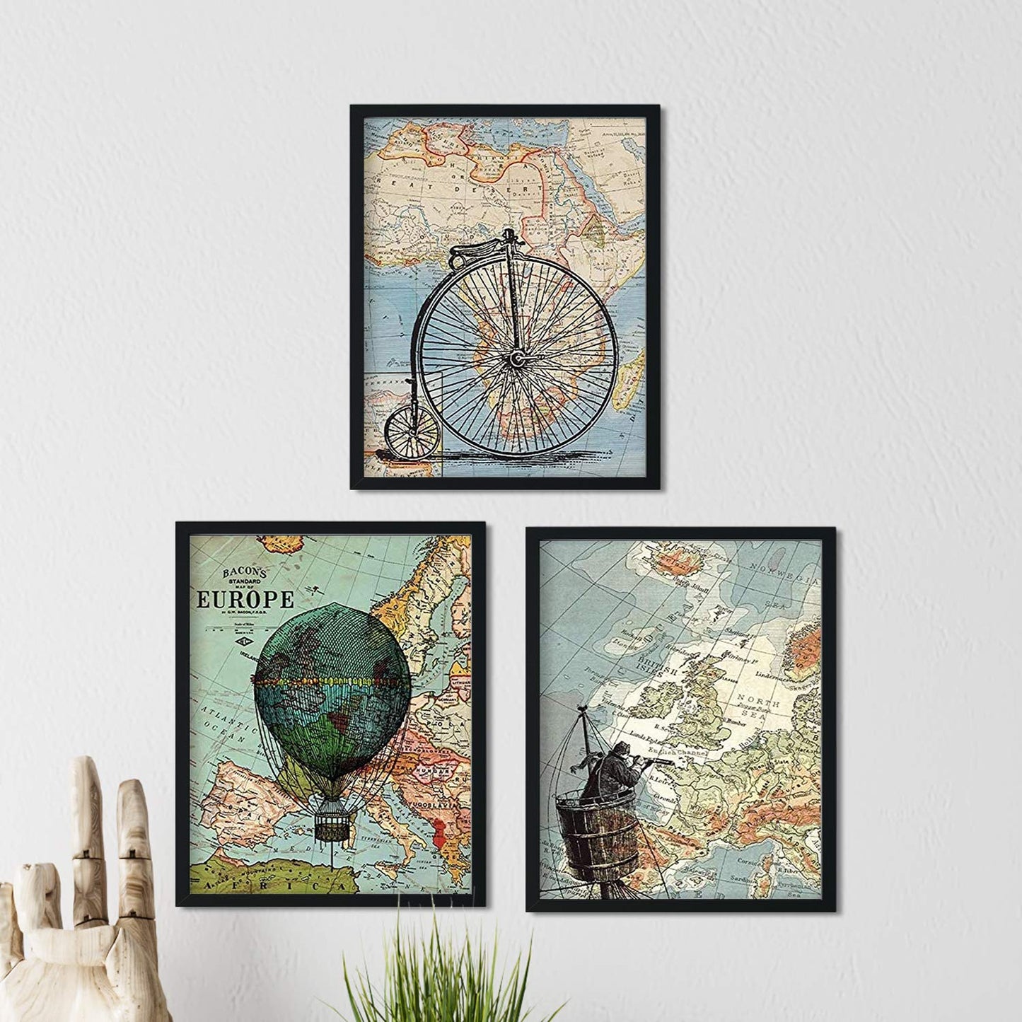 PACK de láminas para enmarcar Viajando por EL Mundo. Posters con imágenes de mapas. Tamaño 24x30cm-Artwork-Nacnic-Nacnic Estudio SL