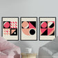 Pack de láminas Set rosa 2. Pósters con ilustraciones abstractas en estilo geométrico. Tonos rosados y pastel.-Artwork-Nacnic-Nacnic Estudio SL
