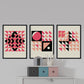 Pack de láminas Set rosa 3. Pósters con ilustraciones abstractas en estilo geométrico. Tonos rosados y pastel.-Artwork-Nacnic-Nacnic Estudio SL