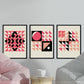 Pack de láminas Set rosa 3. Pósters con ilustraciones abstractas en estilo geométrico. Tonos rosados y pastel.-Artwork-Nacnic-Nacnic Estudio SL