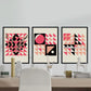Pack de láminas Set rosa 3. Pósters con ilustraciones abstractas en estilo geométrico. Tonos rosados y pastel.-Artwork-Nacnic-Nacnic Estudio SL