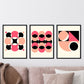 Pack de láminas Set rosa 5. Pósters con ilustraciones abstractas en estilo geométrico. Tonos rosados y pastel.-Artwork-Nacnic-Nacnic Estudio SL