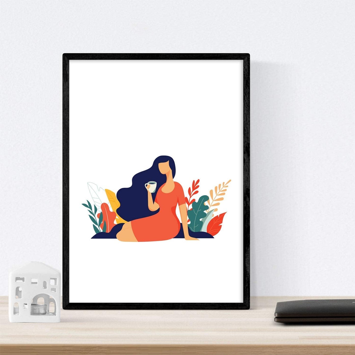 Pack de posters con ilustraciones de mujeres de cada dia. Mujer plantas, mujer con cafe.-Artwork-Nacnic-Nacnic Estudio SL
