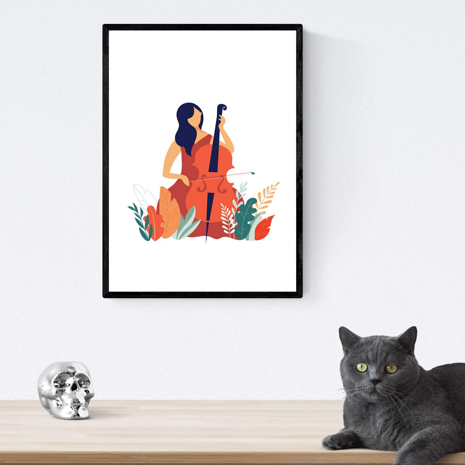 Pack de posters con ilustraciones de mujeres de cada dia. Mujer plantas, mujer con violonchelo.-Artwork-Nacnic-Nacnic Estudio SL