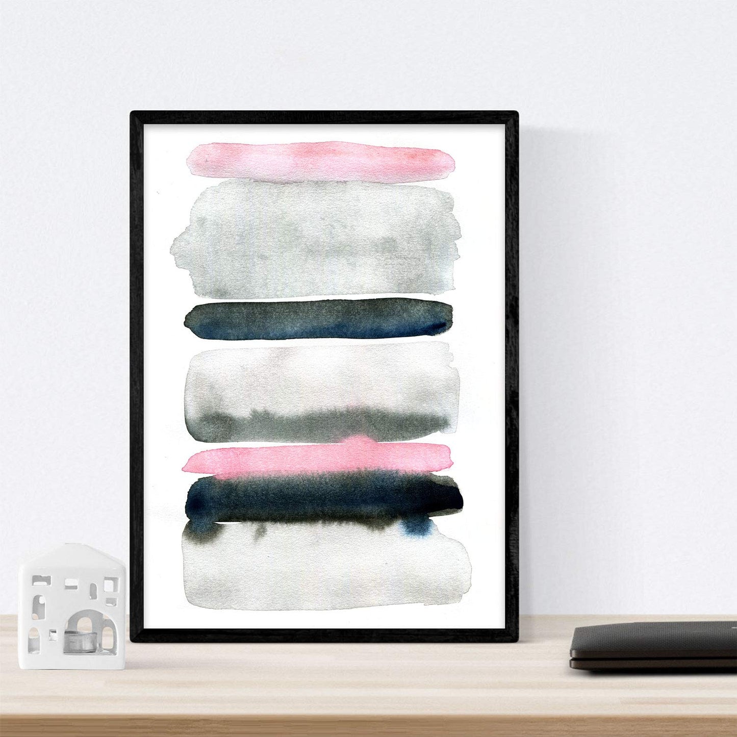 Pack de posters de Colores acuarela negro rosa gris. Láminas coloridas con diseño nórdico.-Artwork-Nacnic-Nacnic Estudio SL