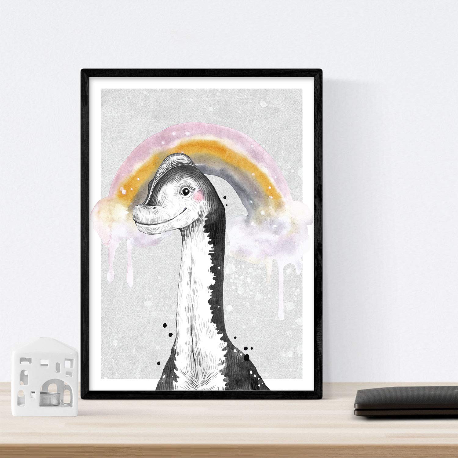 Pack de posters de Dinosaurios arociris. Láminas de dinosaurios para niños.-Artwork-Nacnic-Nacnic Estudio SL