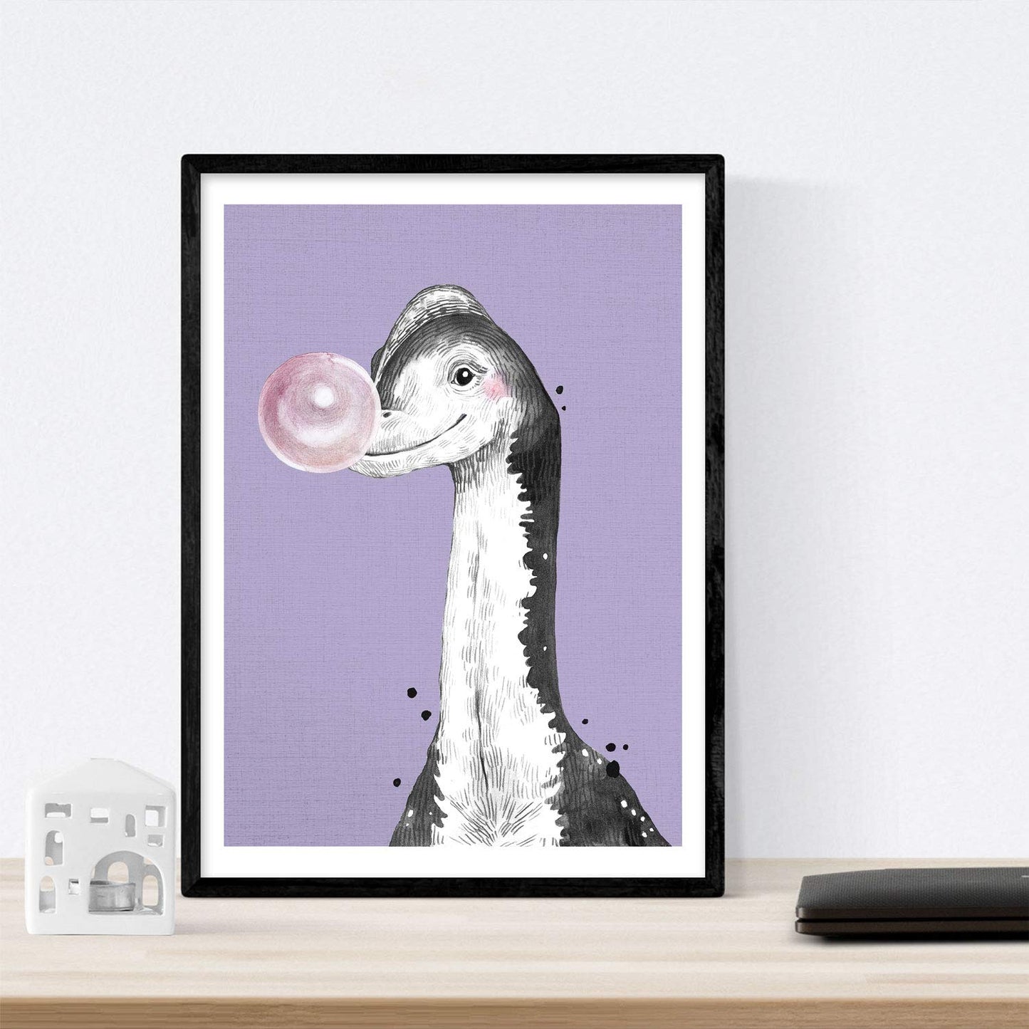 Pack de posters de Dinosaurios con chicle. Láminas de dinosaurios para niños.-Artwork-Nacnic-Nacnic Estudio SL