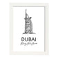 Pack de posters de Dubai -Burj Al Arab. Láminas con monumentos de ciudades.-Artwork-Nacnic-A3-Marco Blanco-Nacnic Estudio SL