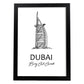 Pack de posters de Dubai -Burj Al Arab. Láminas con monumentos de ciudades.-Artwork-Nacnic-A4-Marco Negro-Nacnic Estudio SL