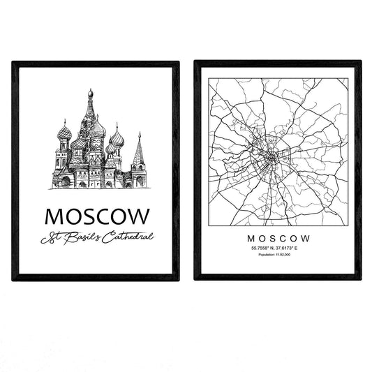 Pack de posters de Moscú - Catedral de San Basilio. Láminas con monumentos de ciudades.-Artwork-Nacnic-Nacnic Estudio SL