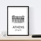 Pack de posters de paises y monumentos. Atenas mapa de la ciudad, monumento Acropolis y mapa Grecia.-Artwork-Nacnic-Nacnic Estudio SL