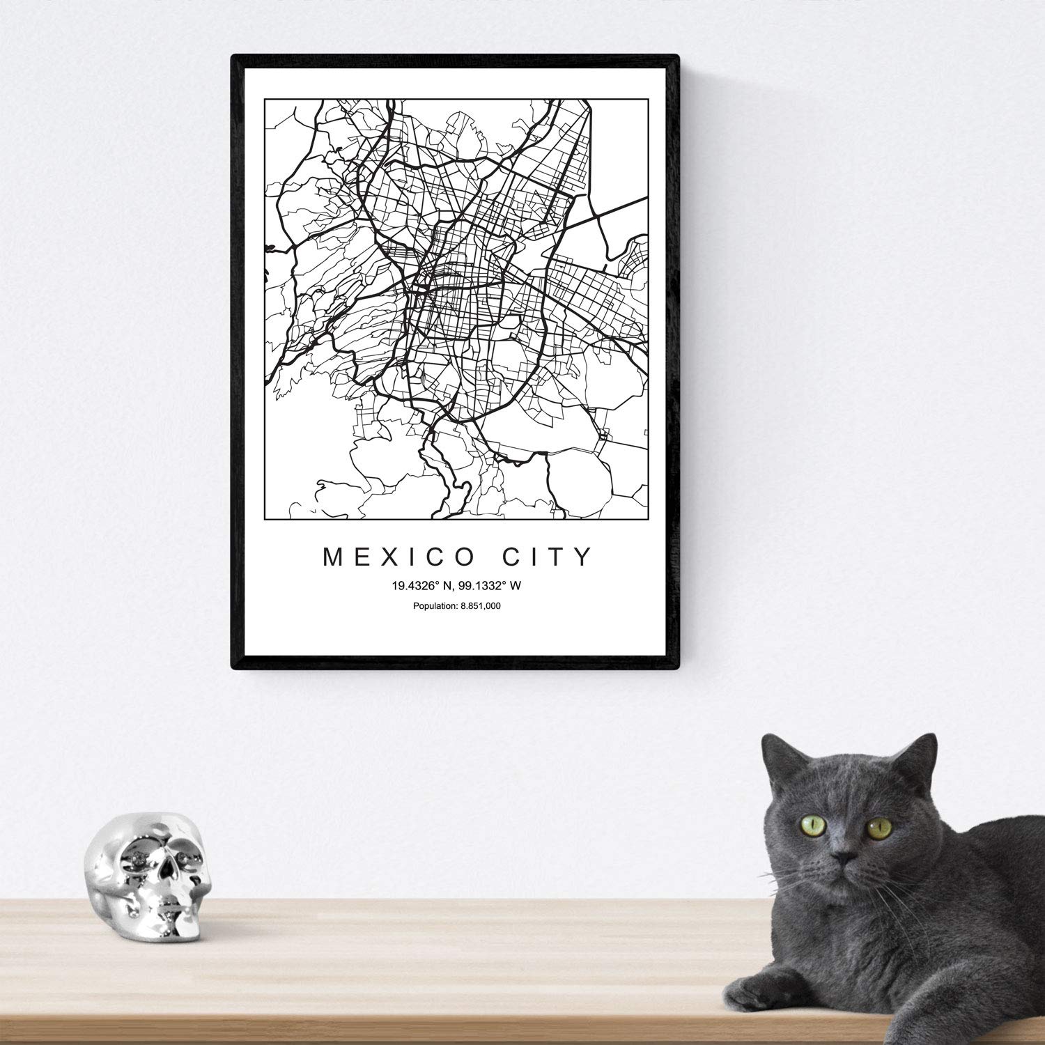 Pack de posters de paises y monumentos. Mapa ciudad de Mejico monumento Tzitzen Itza y mapa Mejico.-Artwork-Nacnic-Nacnic Estudio SL