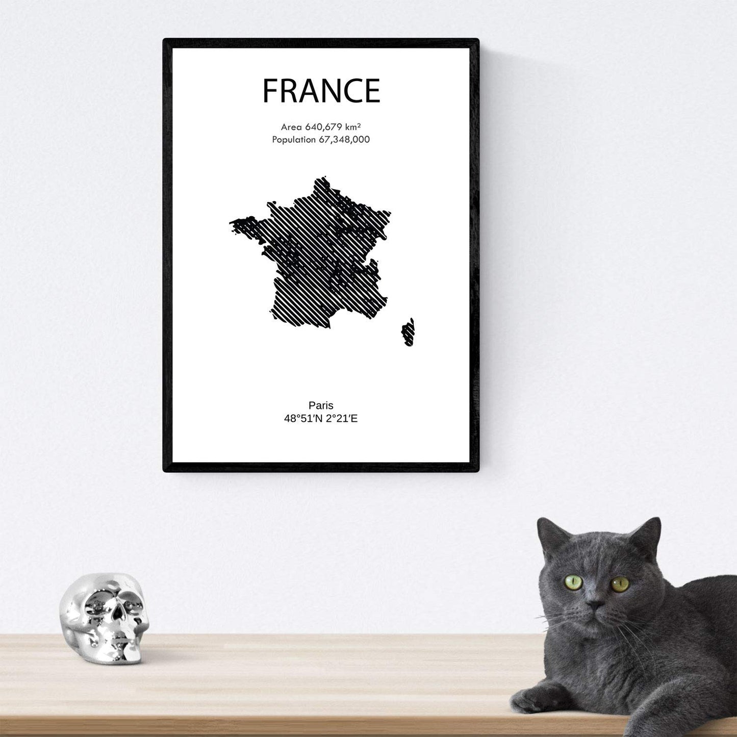 Pack de posters de paises y monumentos. Mapa ciudad de paris, monumento torre Eifell y mapa Francia.-Artwork-Nacnic-Nacnic Estudio SL