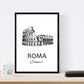 Pack de posters de paises y monumentos. Mapa ciudad de Roma, monumento Coliseo y mapa Italia.-Artwork-Nacnic-Nacnic Estudio SL