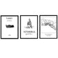 Pack de posters de paises y monumentos. Mapa ciudad Estambul, monumento Galata tower y mapa Turquia.-Artwork-Nacnic-Nacnic Estudio SL
