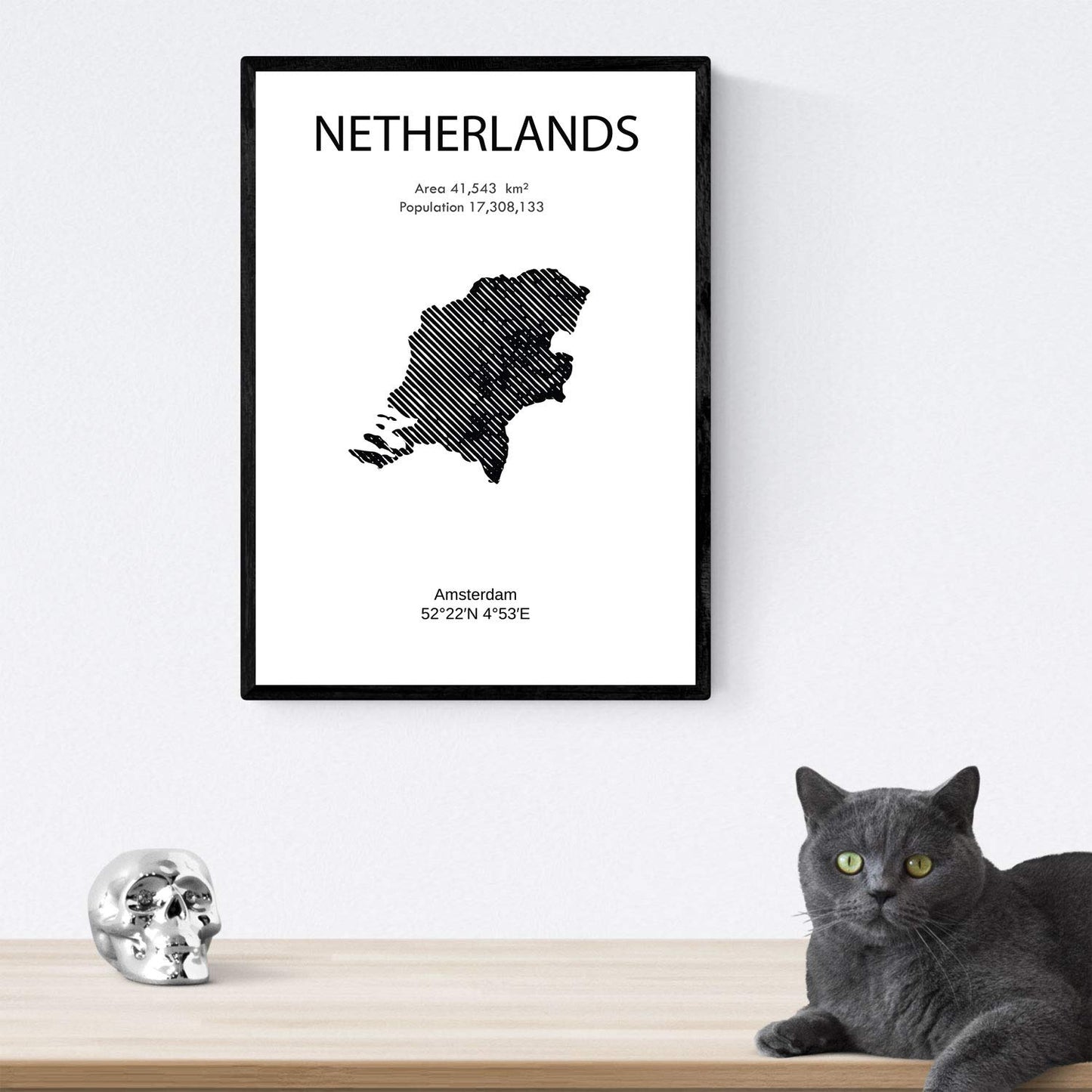 Pack de posters de paises y monumentos. Mapa cuidad Amsterdam, monumento Kinderdijk y mapa Holanda.-Artwork-Nacnic-Nacnic Estudio SL