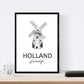 Pack de posters de paises y monumentos. Mapa cuidad Amsterdam, monumento Kinderdijk y mapa Holanda.-Artwork-Nacnic-Nacnic Estudio SL