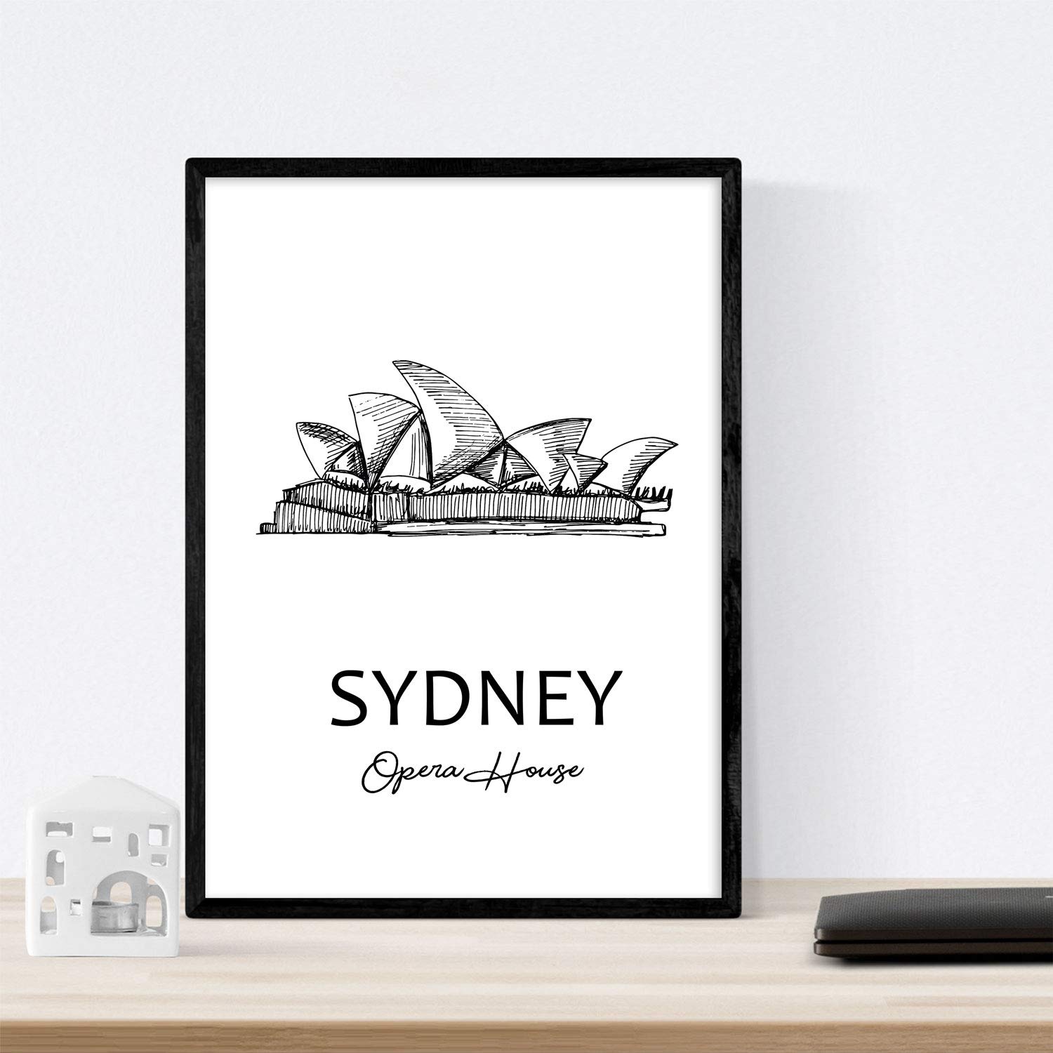 Pack de posters de paises y monumentos. Mapa cuidad Sidney, monumento Harbour Bridge y mapa Australia B.-Artwork-Nacnic-Nacnic Estudio SL