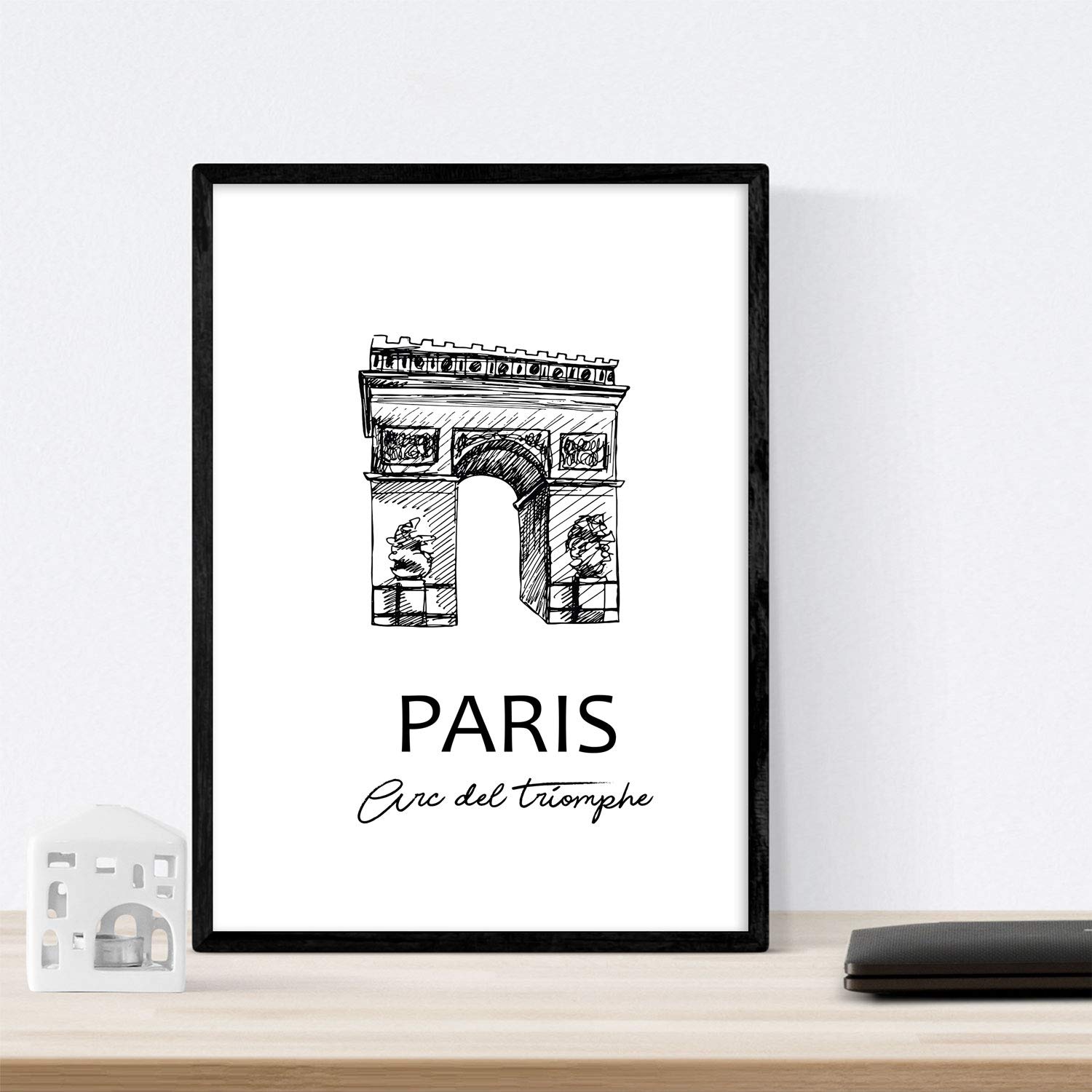 Pack de posters de Paris -Arco del triunfo. Láminas con monumentos de ciudades.-Artwork-Nacnic-Nacnic Estudio SL