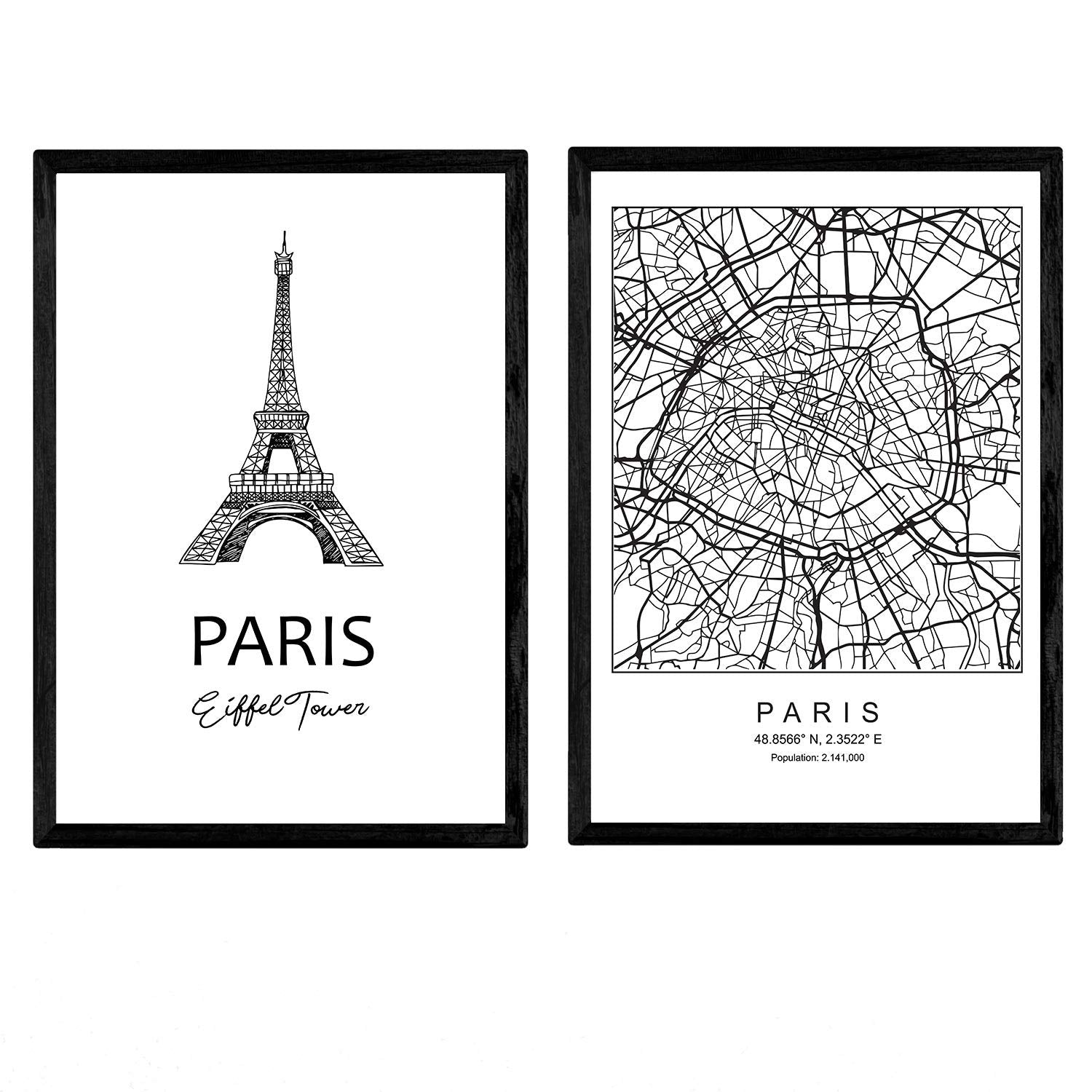 Pack de posters de Paris - Torre Eiffel. Láminas con monumentos de ciudades.-Artwork-Nacnic-Nacnic Estudio SL