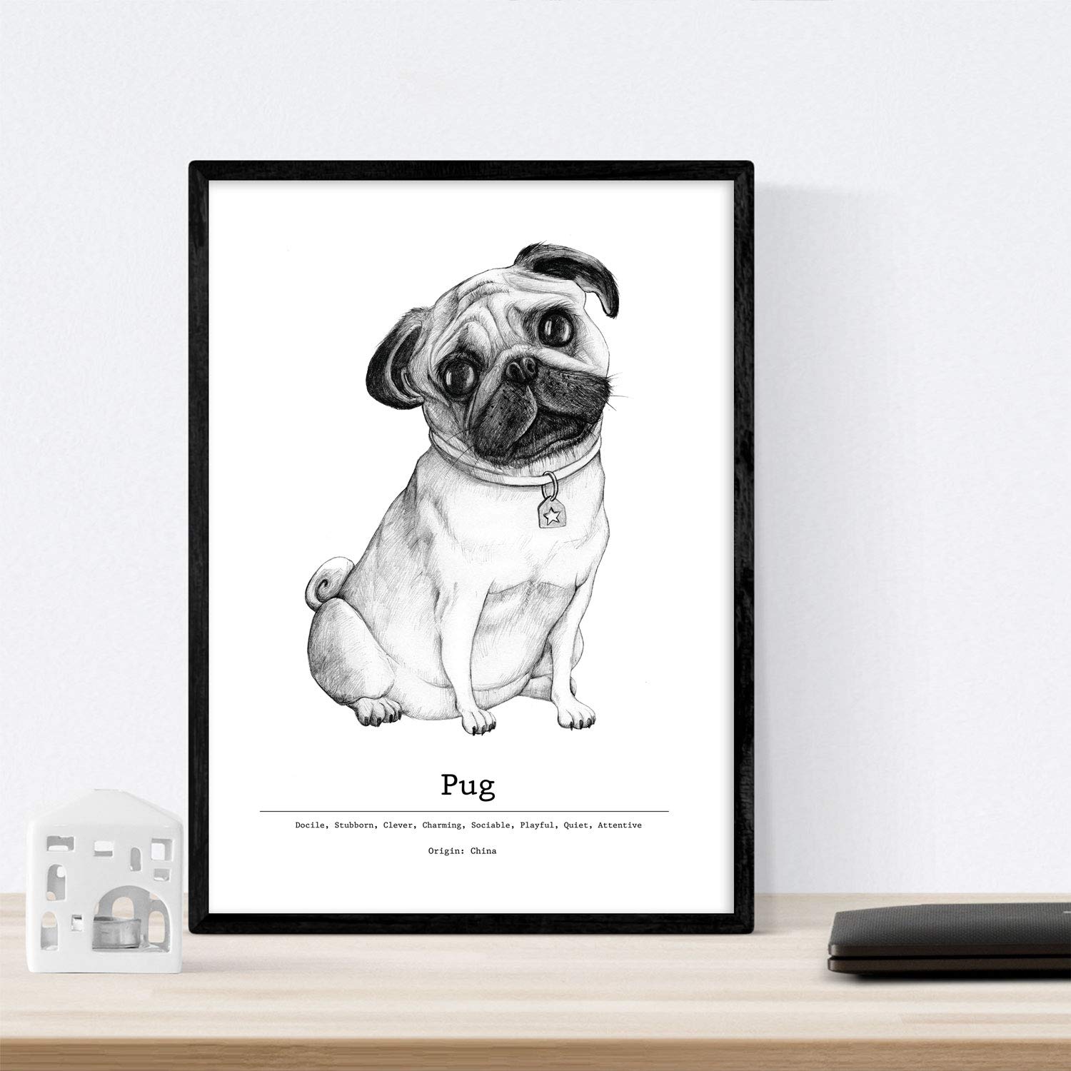 Pack de posters de Perros de raza descripcion. Láminas decorativas de perros.-Artwork-Nacnic-Nacnic Estudio SL