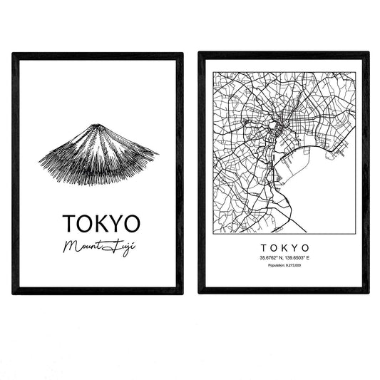 Pack de posters de Tokyo - Monte Fuji. Láminas con monumentos de ciudades.-Artwork-Nacnic-Nacnic Estudio SL