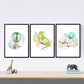 Pack de Tres láminas con Ilustraciones de Animales. Ciervo camaleon y Globo.-Artwork-Nacnic-Nacnic Estudio SL