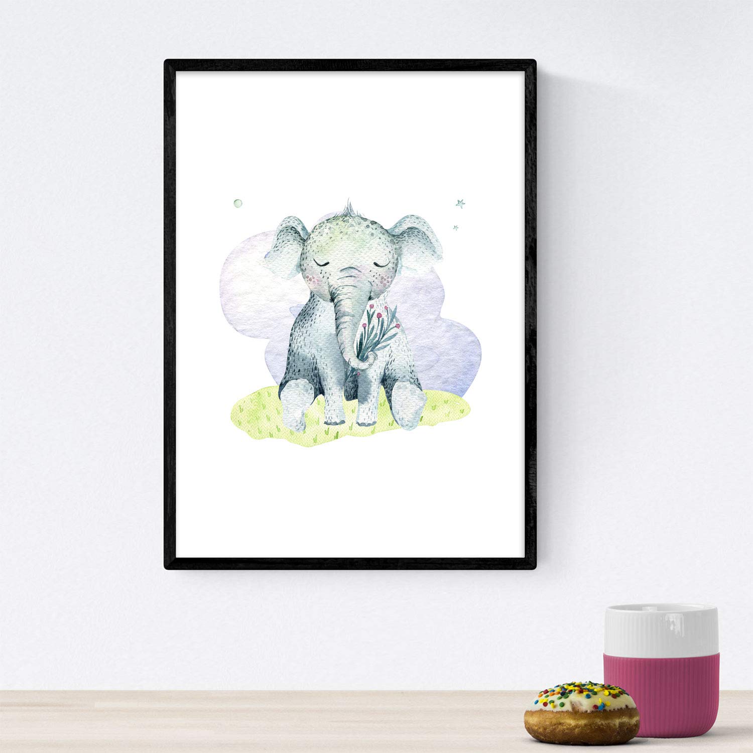 Pack de Tres láminas con Ilustraciones de Animales. Ciervo Elefante y Unicornio.-Artwork-Nacnic-Nacnic Estudio SL