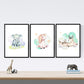 Pack de Tres láminas con Ilustraciones de Animales. Ciervo Elefante y Unicornio.-Artwork-Nacnic-Nacnic Estudio SL