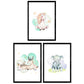 Pack de Tres láminas con Ilustraciones de Animales. Ciervo Elefante y Unicornio.-Artwork-Nacnic-Nacnic Estudio SL