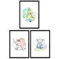 Pack de Tres láminas con Ilustraciones de Animales. cocodrilo Elefantes.-Artwork-Nacnic-Nacnic Estudio SL