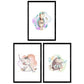 Pack de Tres láminas con Ilustraciones de Animales. Tortuga elefamnte y Oso.-Artwork-Nacnic-Nacnic Estudio SL